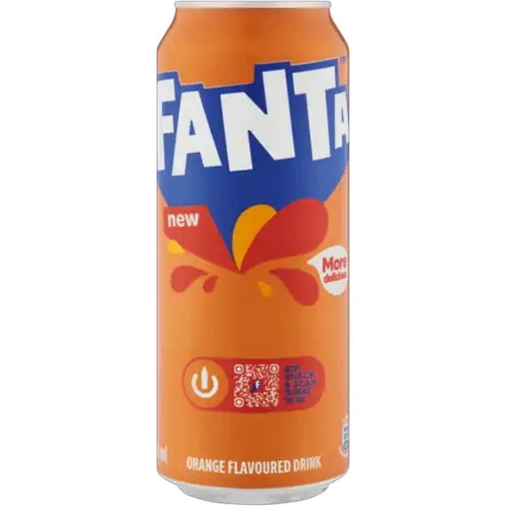 Fanta Orange Flavoured Sparkling Soft Drink Can 500ml