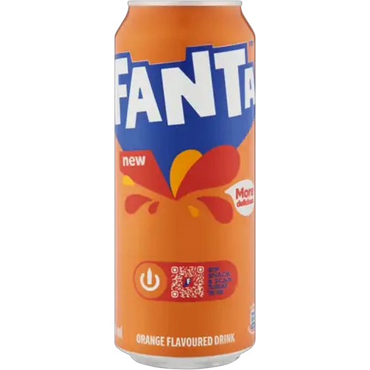 Fanta Orange Flavoured Sparkling Soft Drink Can 500ml